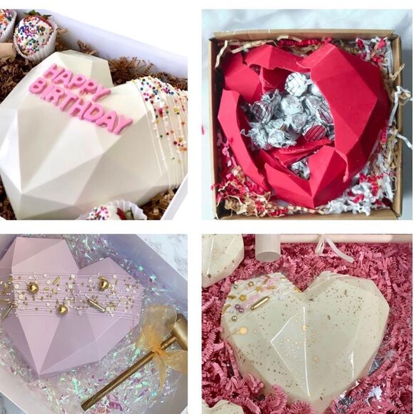 Heart Shape Pinata Valentines Day Reusable Mold DIY Kit Heart Wooden Mallet NIB - Picture 7 of 15